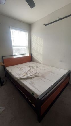 Modern bed frame and mattress