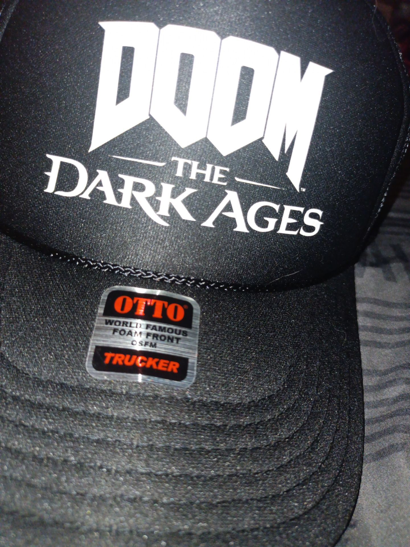 Doom the dark ages black trucker hat promo 2025