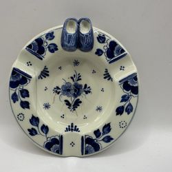Vintage Delft Blue Windmill Ashtray