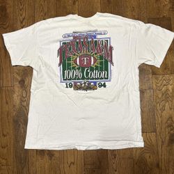 Texas A&M Aggies 1994 Mobil Cotton Bowl 90s white Vintage Hanes XL Tee 