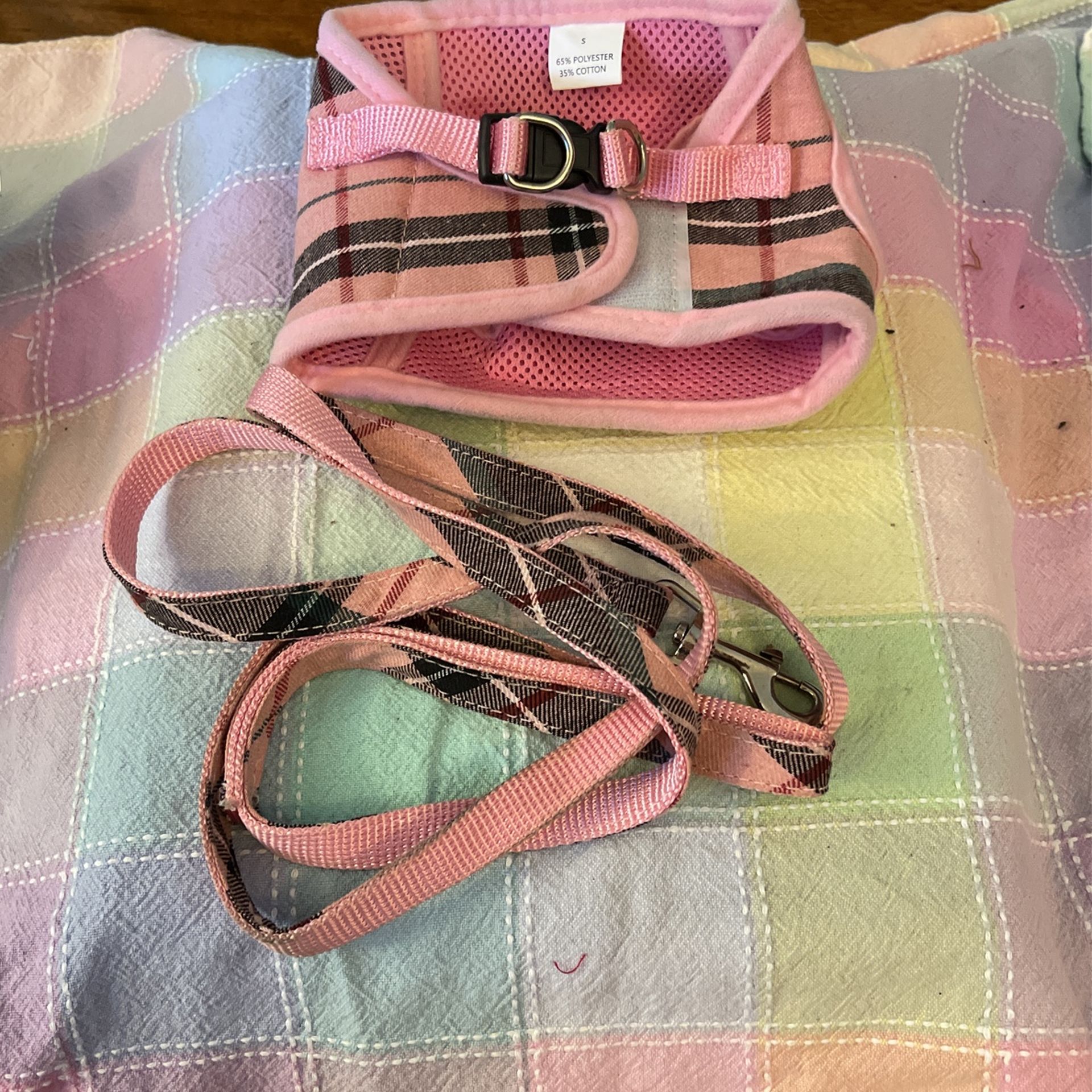 Small Unused Dog Harness And Matching Leash