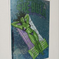 SHE-HULK #1 🔑 LIMITED KEY FOIL ADAM HUGHES 🌟 BEAUTIFUL BIKINI / GWENPOOL HOMAGE / UNREAD MINT CONDITION 
