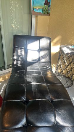 Faux Leather Chaise