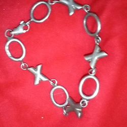 Sterling Silver 925 XO Love Hug Kiss bracelet