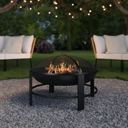 Origin W Steel Round Portable Wood-Burning Fire Pit 21 28-in