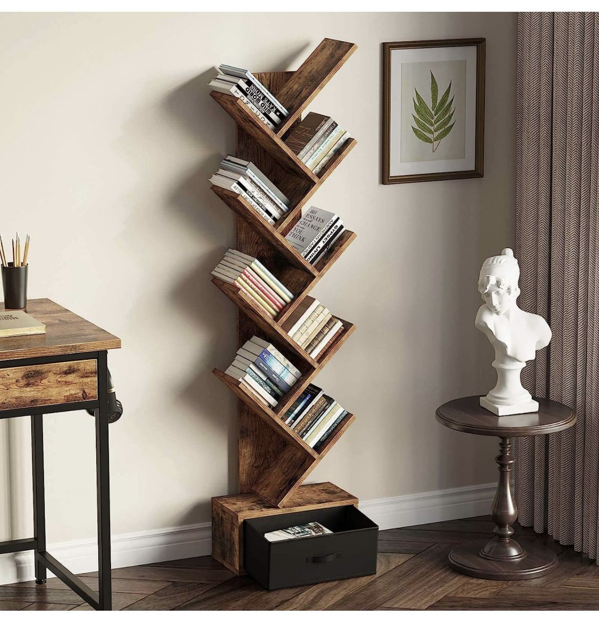 Viagdo Tree Bookshelf With Drawer