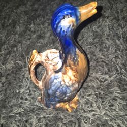 Vintage Majolica glazed earthenware Art Nouveau Whimsical  Tableware  Duck Pitcher