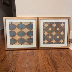 Pair of Z Gallerie Framed Prints – Rustic Symmetry (Set of 2)
