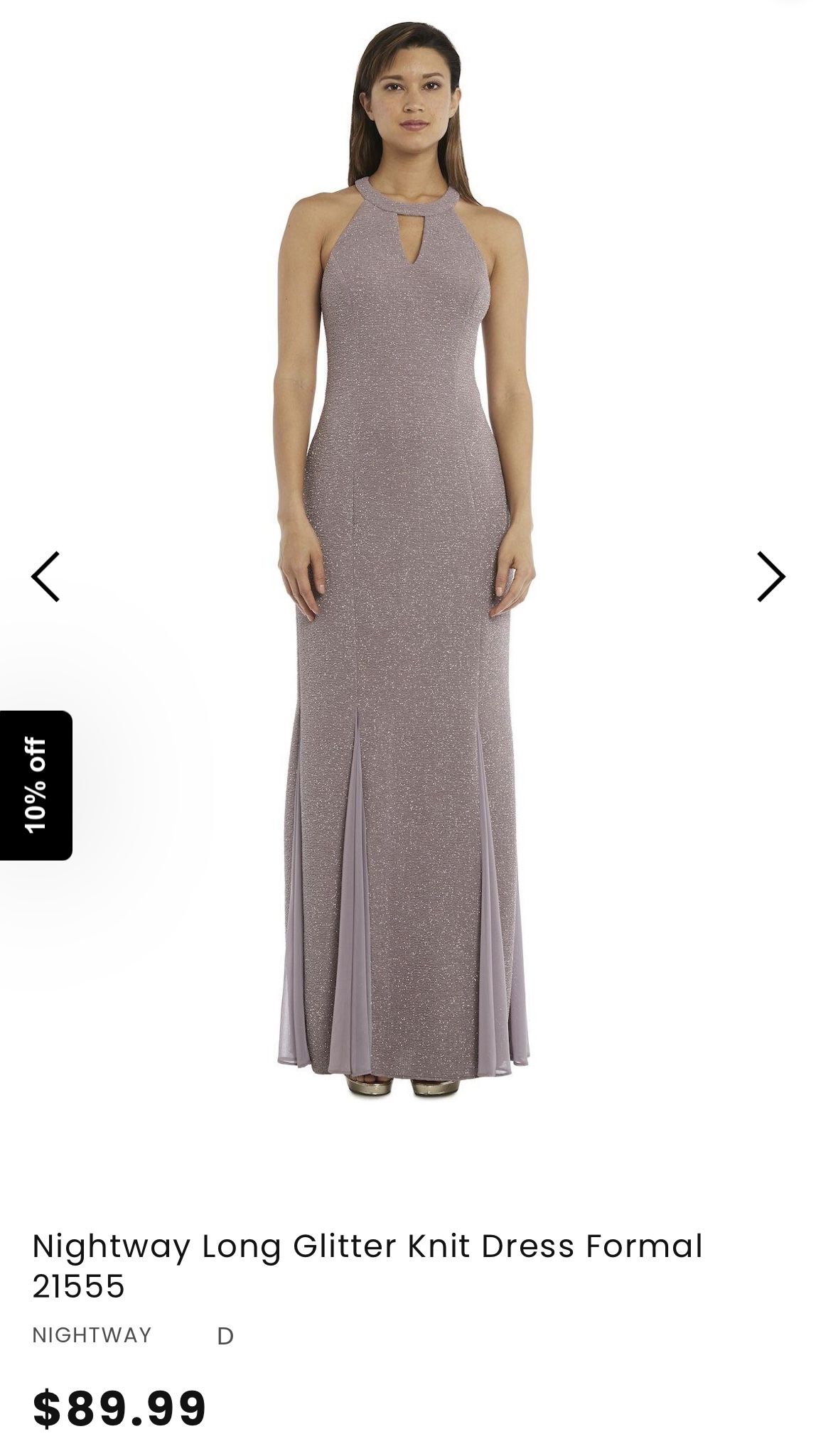 Women’s Formal Dress Night Way NW Lilac Purple Shimmer Mermaid Dress