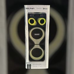 Dolphin SP-2150RBT Powerful Bluetooth Karaoke Speaker | Dual 12" Woofers, 4500W, Mesmerizing Light Show & Sound Effects Buttons