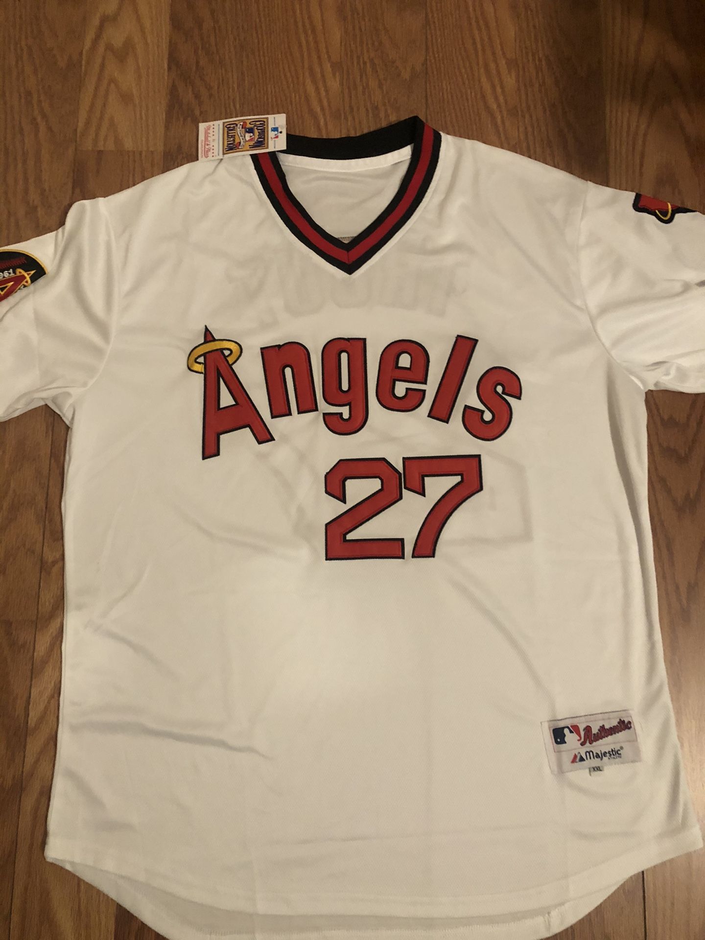 Mike Trout LA Angels Men’s White Throwback Pullover Jersey 2XL