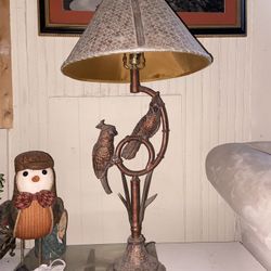 Vintage Late 20th Century Cockatoo Parrot Table Lamps - A Pair