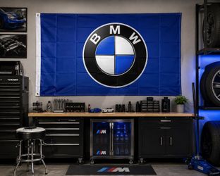 BMW Style Racing Flag – 3’ x 5’ Garage / Man Cave Banner – Brand New Sealed