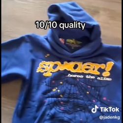 Sp5der Hoodie Blue Size M 