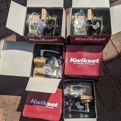 Quickie Set Door Handles Polish Brass