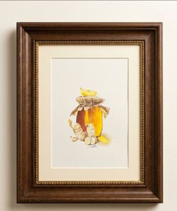 Watercolor Painting "Honey jar " 11x15"