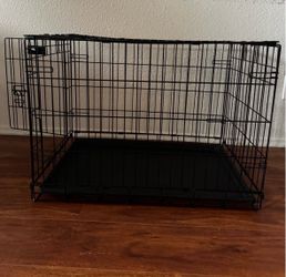 Black Wire Dog Crate with Tray