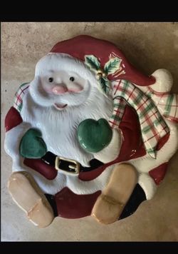 Fitz and Floyd Essentials-FF-Santa dish & canapé New Without Tags.
