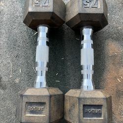 Rogue 7.5lb Hex Rubber Dumbbell Set Weights 