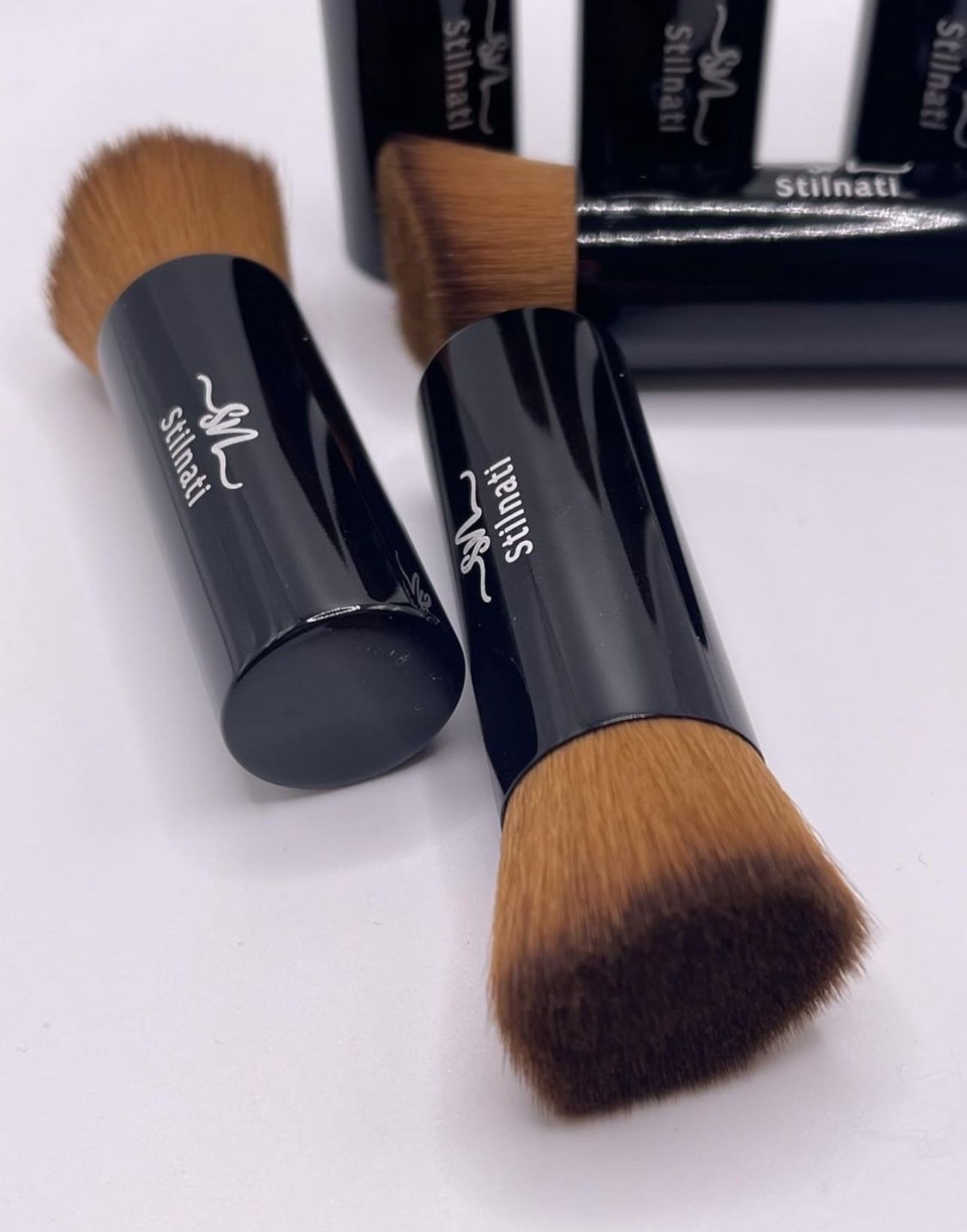 Stilnati Make Up Brush Travel Foundation Brush Mini Cosmetic Tools Liquid Powder Blush Face Brush, 6 Pcs Per Set