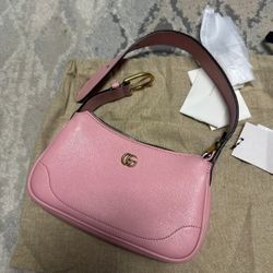 Gucci Aphrodite Mini Leather Shoulder Bag Pink