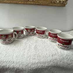 6 Campbell Soup Cups 1989