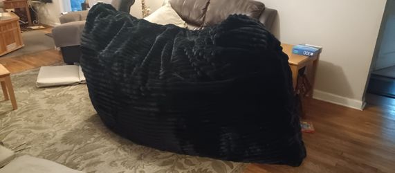 Plush Black Large Pillow.