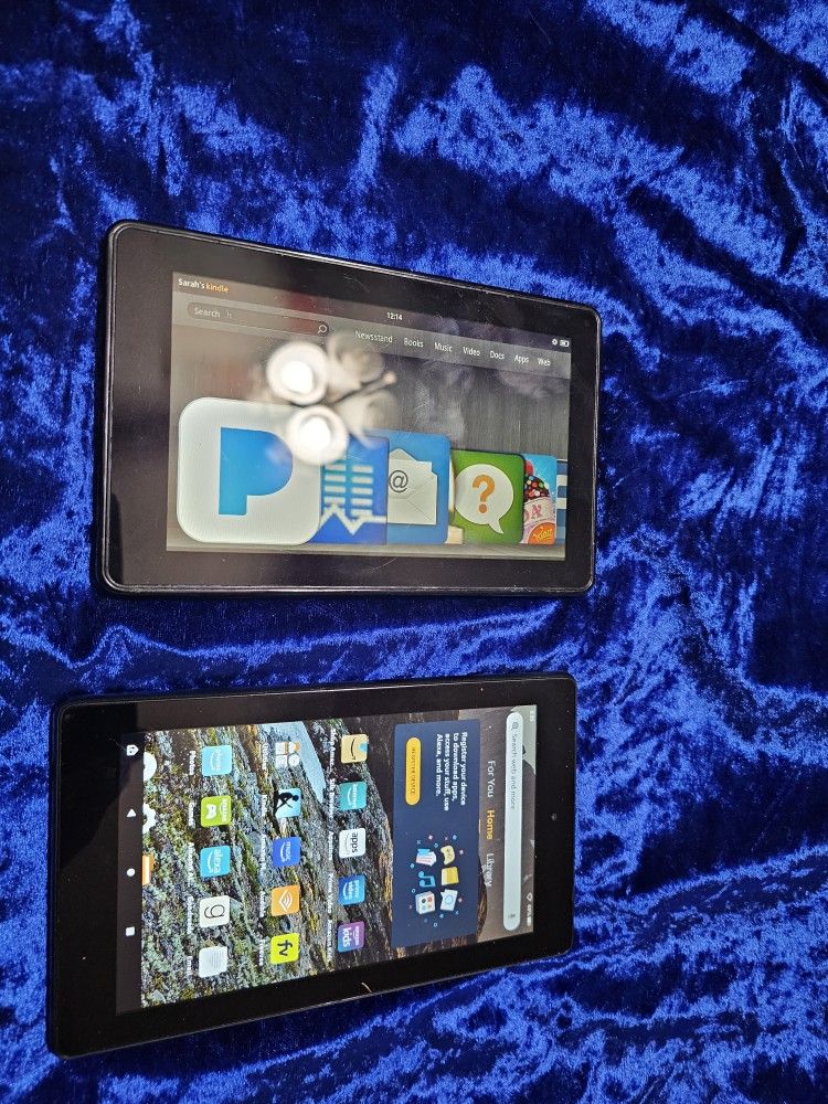 Two Kindle Fire Tablets W/O Chargers