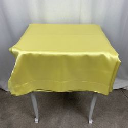 2 Yellow Rectangle Satin Curtains