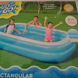 Kids 8ft Rectangular Inflatable Pool 