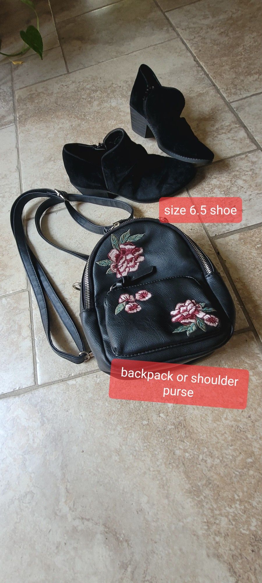 $15 Backpack shoulder purse and shoes