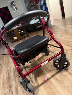 NOVA Rollator Walker Chair – Like New – Red – $150 OBO