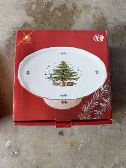 Nikko Happy Holidays footed cake platter