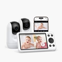 Momcozy 5-Inch Dual-mode Smart Baby Monitor with 2 Camera -BM04