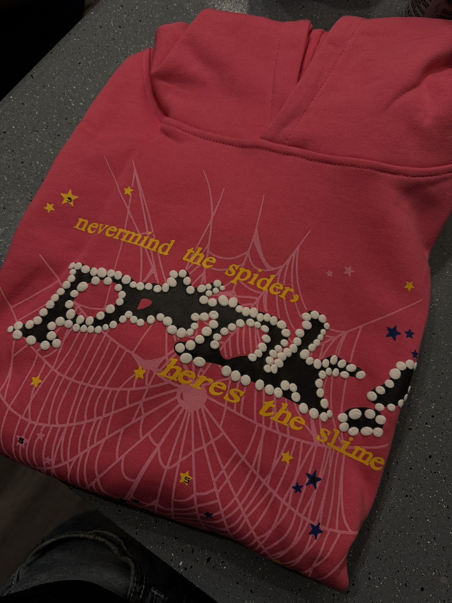 Pink Sp5der Hoodie Medium