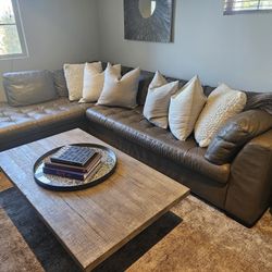 American Leather L Sectional Sofa And Table