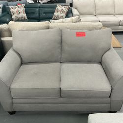 Gray Fabric Loveseat 