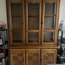 China Cabinet - Great Condition, Must Pick Up Missing 3of 4 Glass Shelves