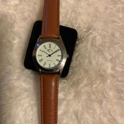Vintage Watch With Brown Leather Band( PCA)