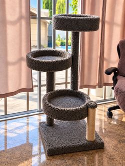 Large 3-Level Cat Tree Tower – Plush Cat Beds & Scratching Post