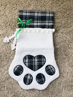 Christmas dog paw stockings Blue