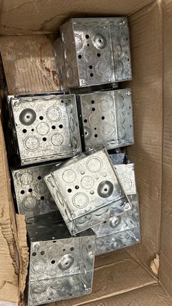 Lot of Galvanized Steel Electrical Junction Boxes