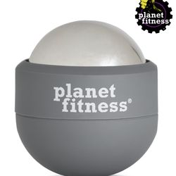 Planet Fitness Cold Thearapy Gel-Infused Massage Ball Roller, Grey
