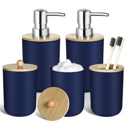 Navy Blue 5 Pcs Bathroom