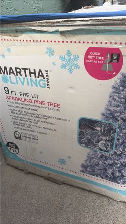 Martha Stewart 9 ft Pre-Lit Sparkling Pine Tree