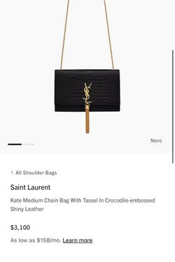 Saint Laurent Croc Printed Leather With Gold Tassels