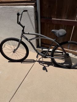 Matte Gray Beach Cruiser Bicycle
