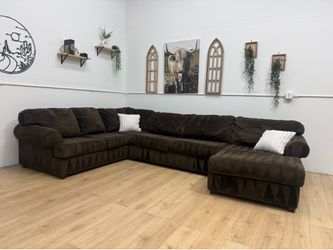 Large Brown Sectional Couch Free Delivery