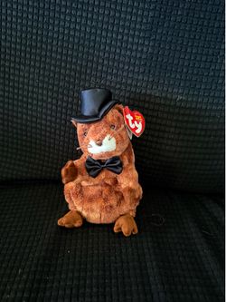 Ty Beanie Baby Punxsutawney Phil (2004) Groundhog – Retired – With Original Tag