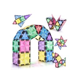 Magnetic Building Tiles 112 PCS Magnets Stacking Kids Toys STEM Sensory Games Educational Construction Toys Christmas Toy Gift for Boys and Girls